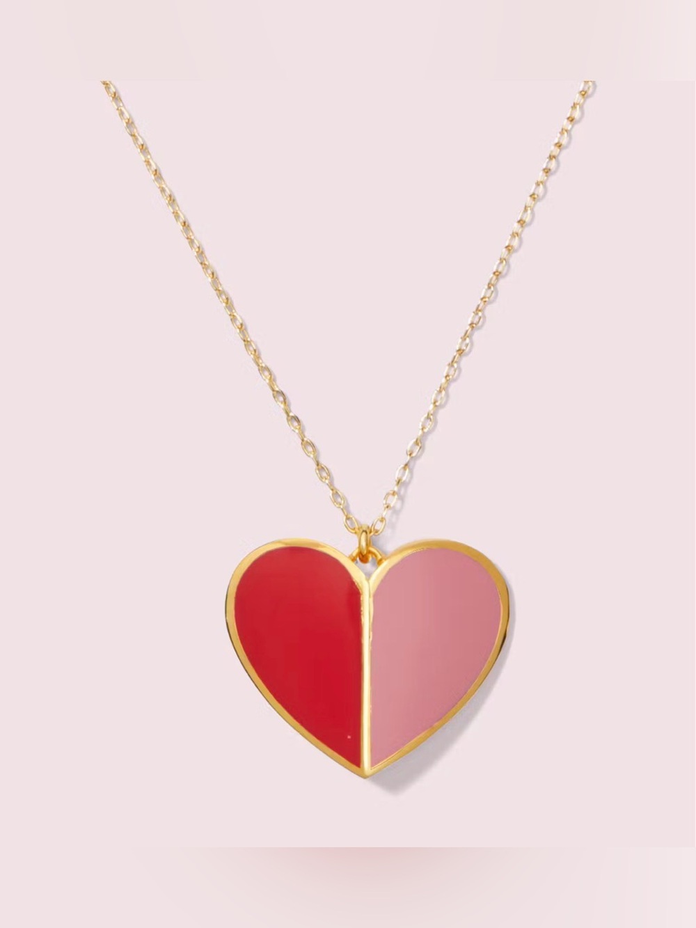 Kate Spade Gold-tone Enamel Heart Pendant Necklace & Dustbag NWT $68